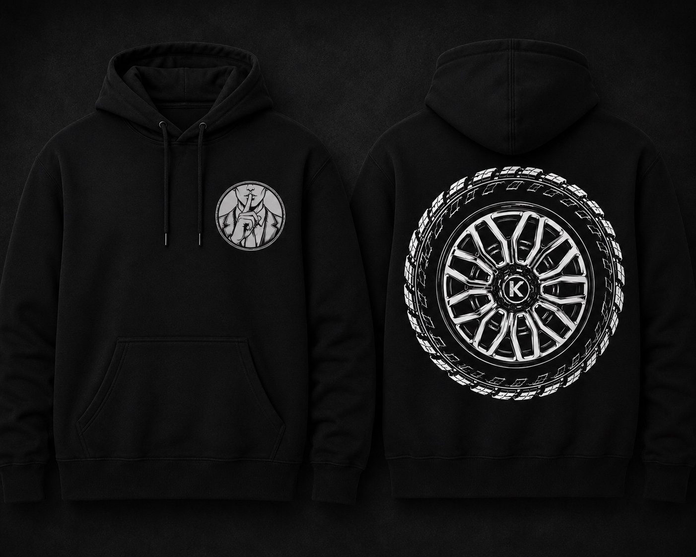 Black Wheel Hoodie